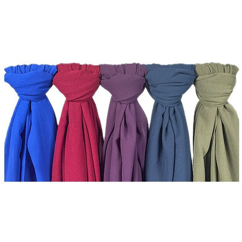 High Quality Chiffon Muslim Headband Breathable Soft Islamic Scarves Long Big Size Women Turbans