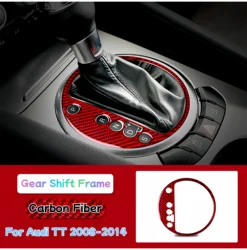 For Audi TT 8n 8J MK1 Mk2 Mk3 TTRS 2008-2014 Accessoire Voitures Auto Gear Shift Panel Cover Carbon Fiber Sticker Frame Trim