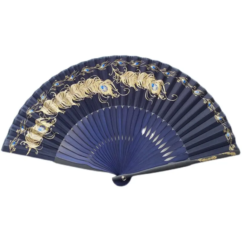 

Chinese Style Portable Folding Fan Women Photography Hanfu Qipao Hand Fan Cultural Creative Stage Performance Props Dance Fan