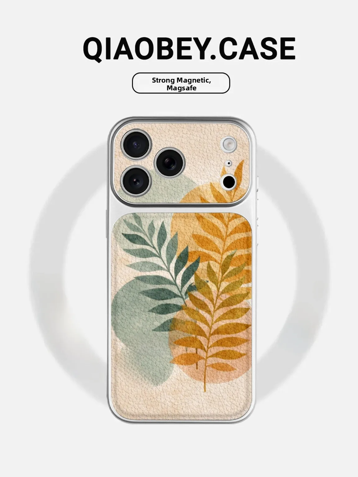 

Creative Protective Phone Case for iPhone 17 Full Lens Coverage Anti-Fall Female Style Artistic Plant Design Eco-Friend...