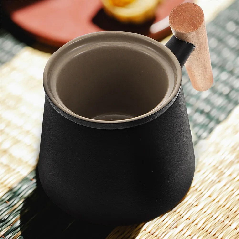 

Ceramic Tea Cup H Filter Infuser Mug Coffee Water Drinking Cups Built in Strainer Long Service Life Heat Resistance Wooden H