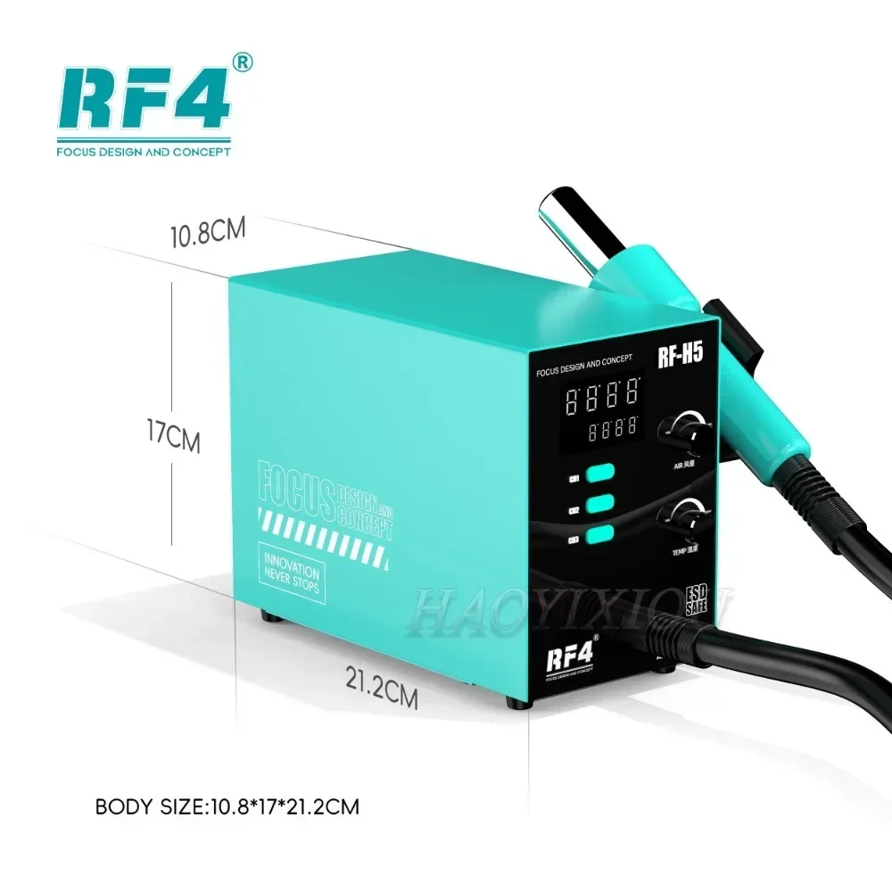 RF4 Hot Air Gun RF-H5 800W BGA Rework Solder Station Soldering Heat Air Gun Station 220V / 110V For SMD SMT Welding Repair