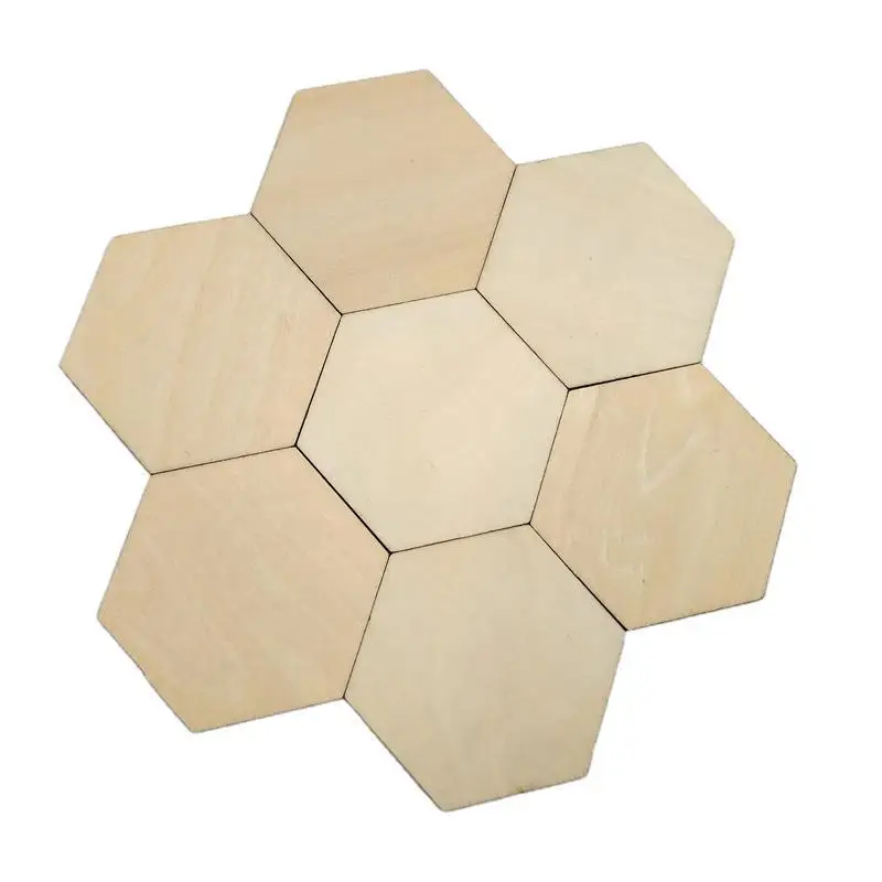 ログリンデンボード六角形木材 DIY 木材手作り落書き装飾合板チップ、完全な仕様