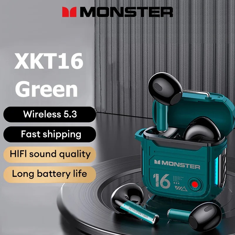 בחירה מפלצת xkt16 bluetet' v5.3 אוזניות אלחוטיות גבוהה המתנה אוזניות hifi קול אוזניות חביון נמוך משחק אוזניות למשחקים