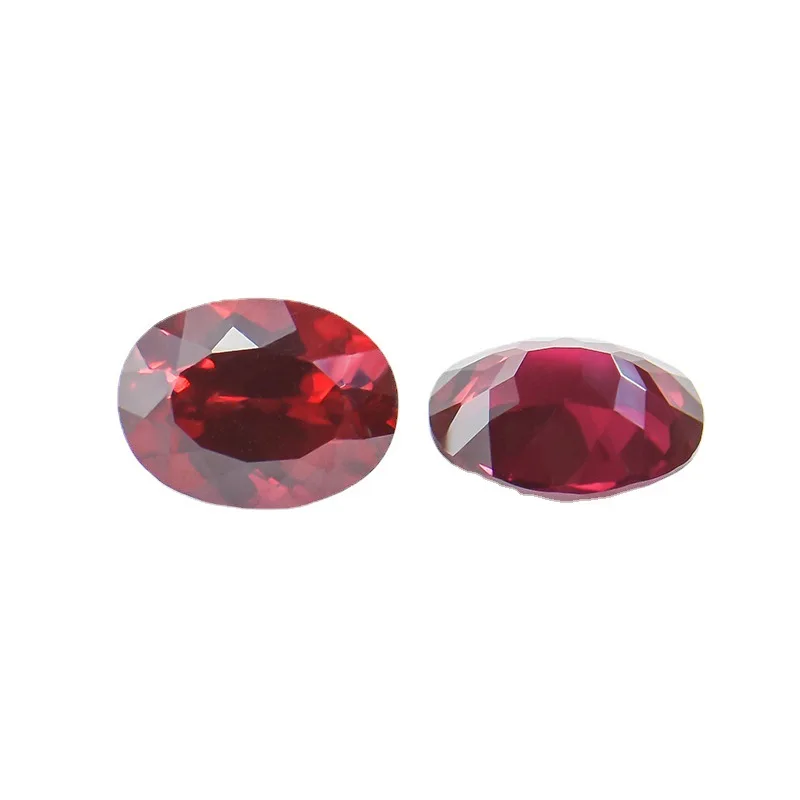 Pretty Ruby Stone Oval Faceted Cut VVS Loose Gemstone Charm Beads for DIY Jewelry Making Precious Stones