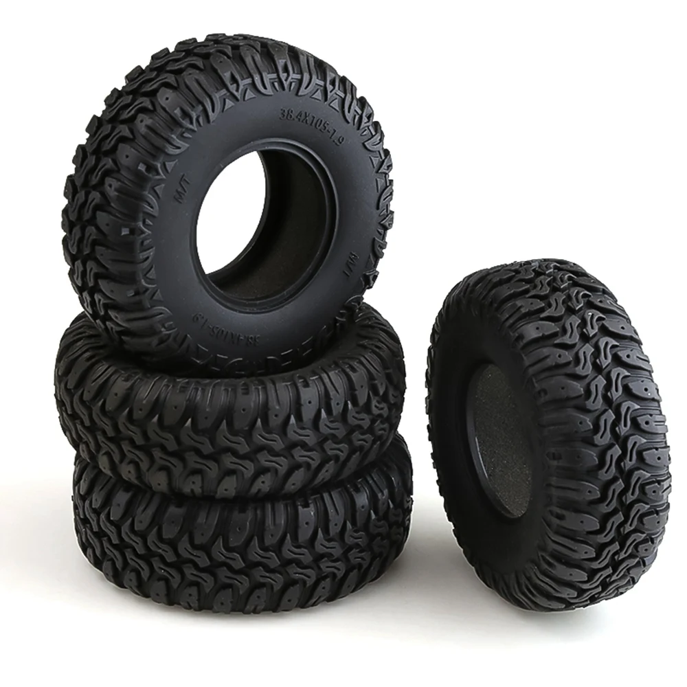 4PCS 105MM 1.9 Rubber Tires Wheel Tyres for 1/10 RC Crawler Car Traxxas TRX4 RC4WD D90 Axial SCX10 II III Redcat MST