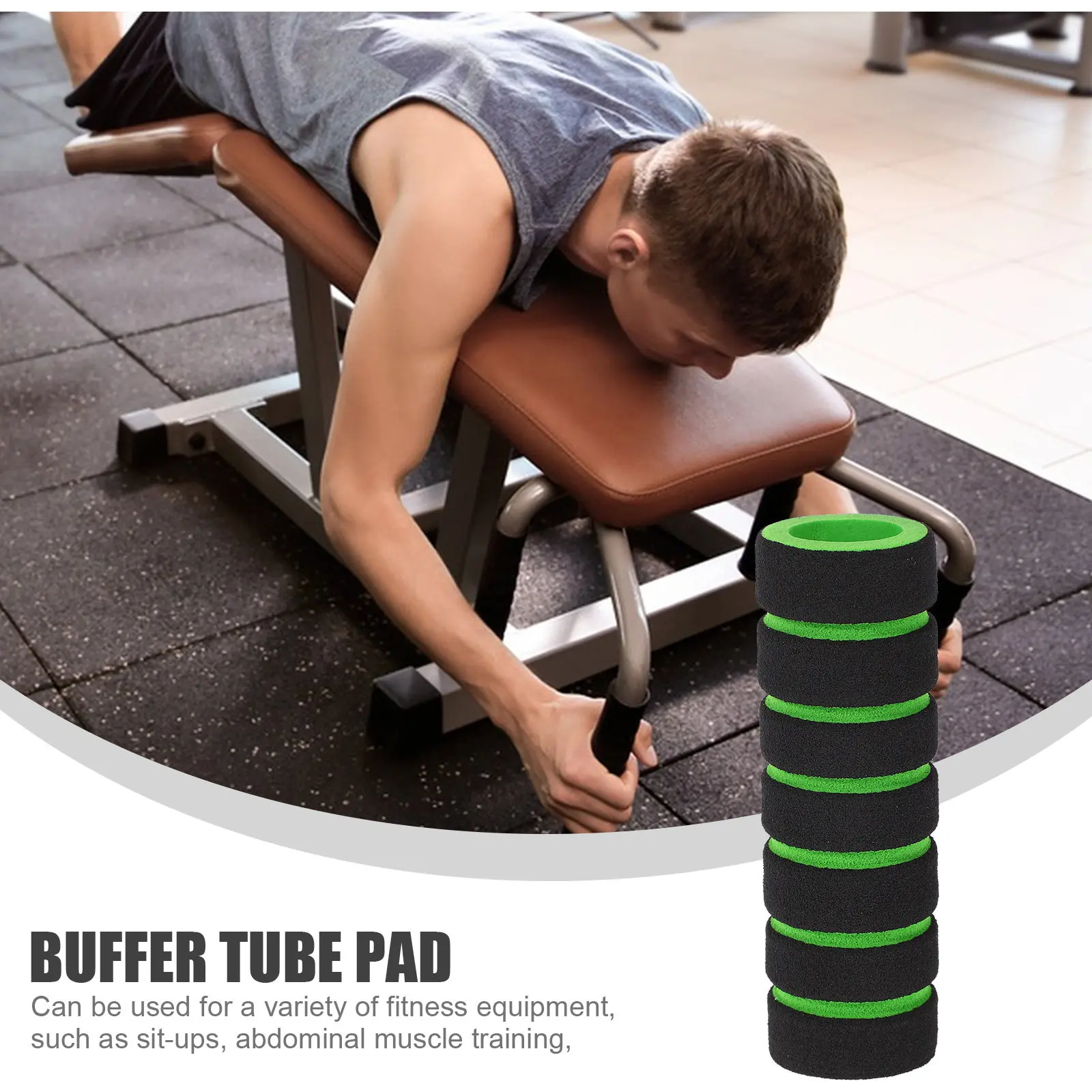 10Pcs High Density Sponge Tube Pad for Fitness Equipment Leg Extension Sit Up Bench Gym Replacement Parts Roller