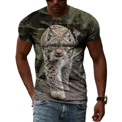 Summer Fashion Personality Lynx graphic t shirts Men Hip Hop Street Style Fun Tees Trend Casual Printed O-neck Short Sleeve Tops