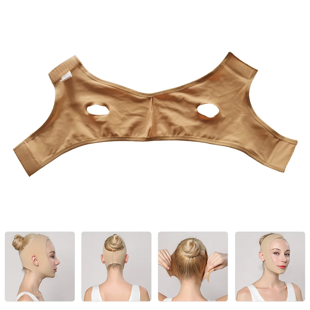قطعة واحدة من قناع شد الوجه القابل للتنفس، يدعم الذقن، حزام تشكيل رفيع، حزام شد الوجه قابل لإعادة الاستخدام، خفيف الوزن