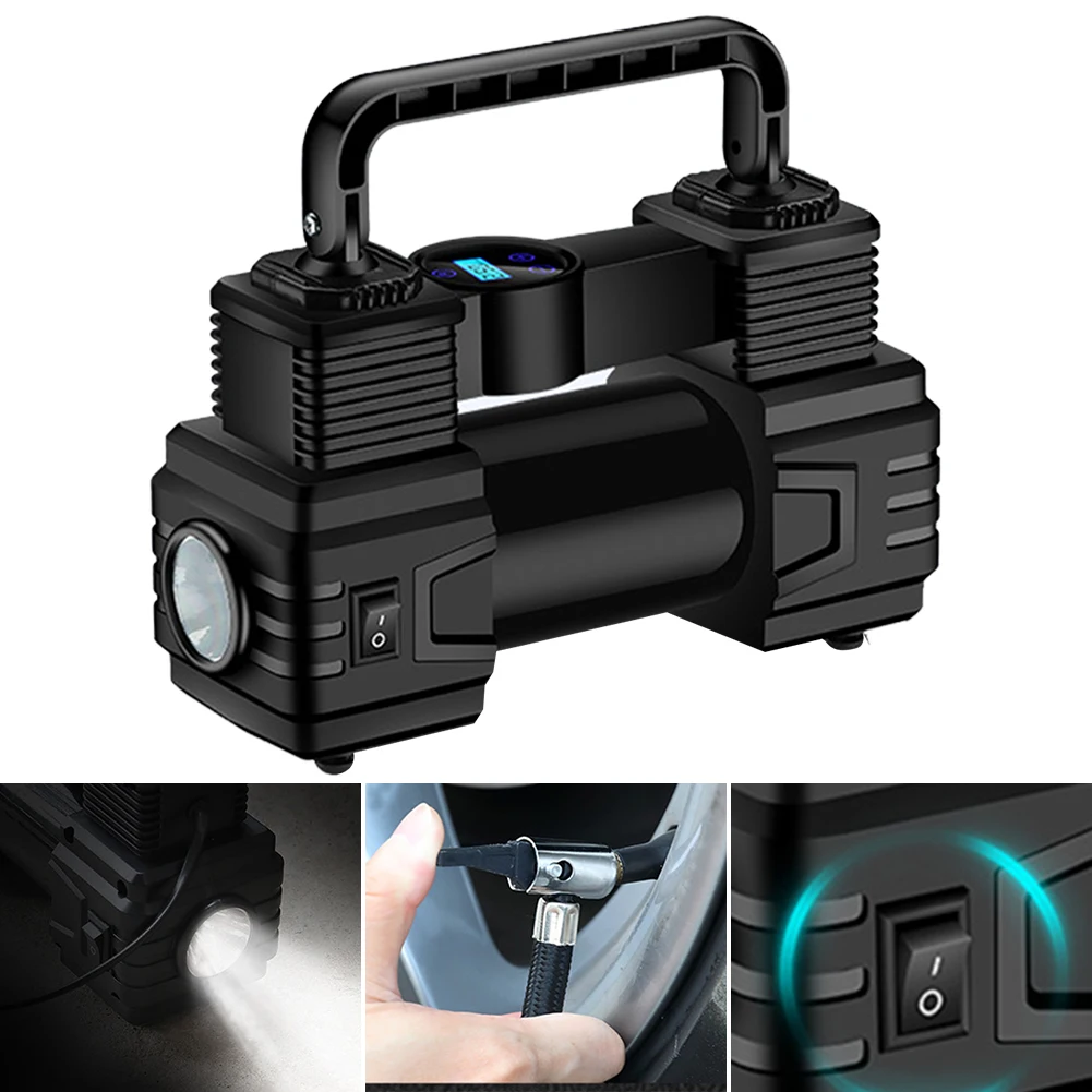 

12V PSI Car Air Pump Heavy Duty Digital Tire Inflator Auto Inflatable Pump Pressure Gauge Portable Air Compressor Car Accessorie