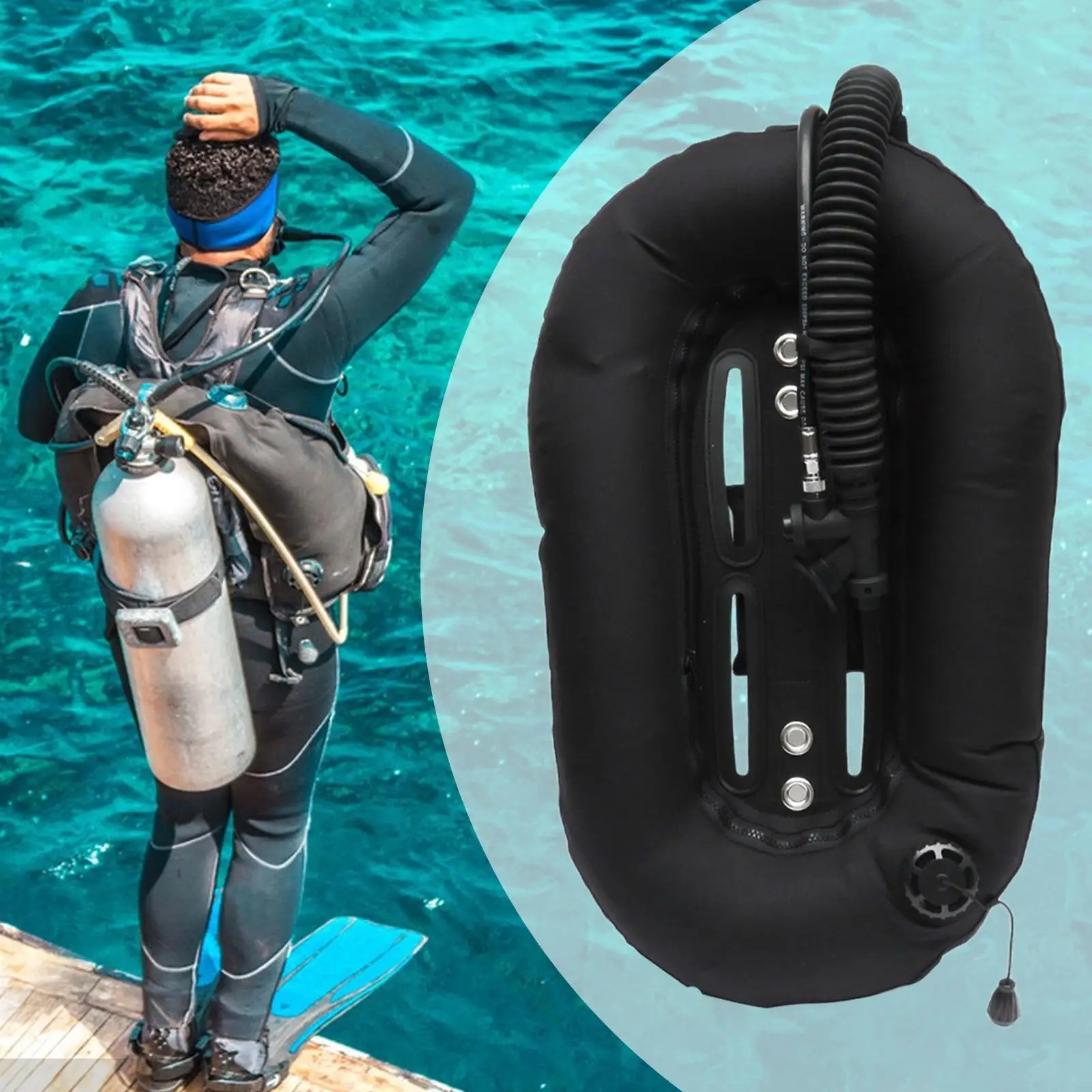 

Diving Snorkeling Donut Wing Single Tank,Diver Gear,Good Buoyancy Control,Accessory,Nylon Scuba BCD Set for Underwater Adult