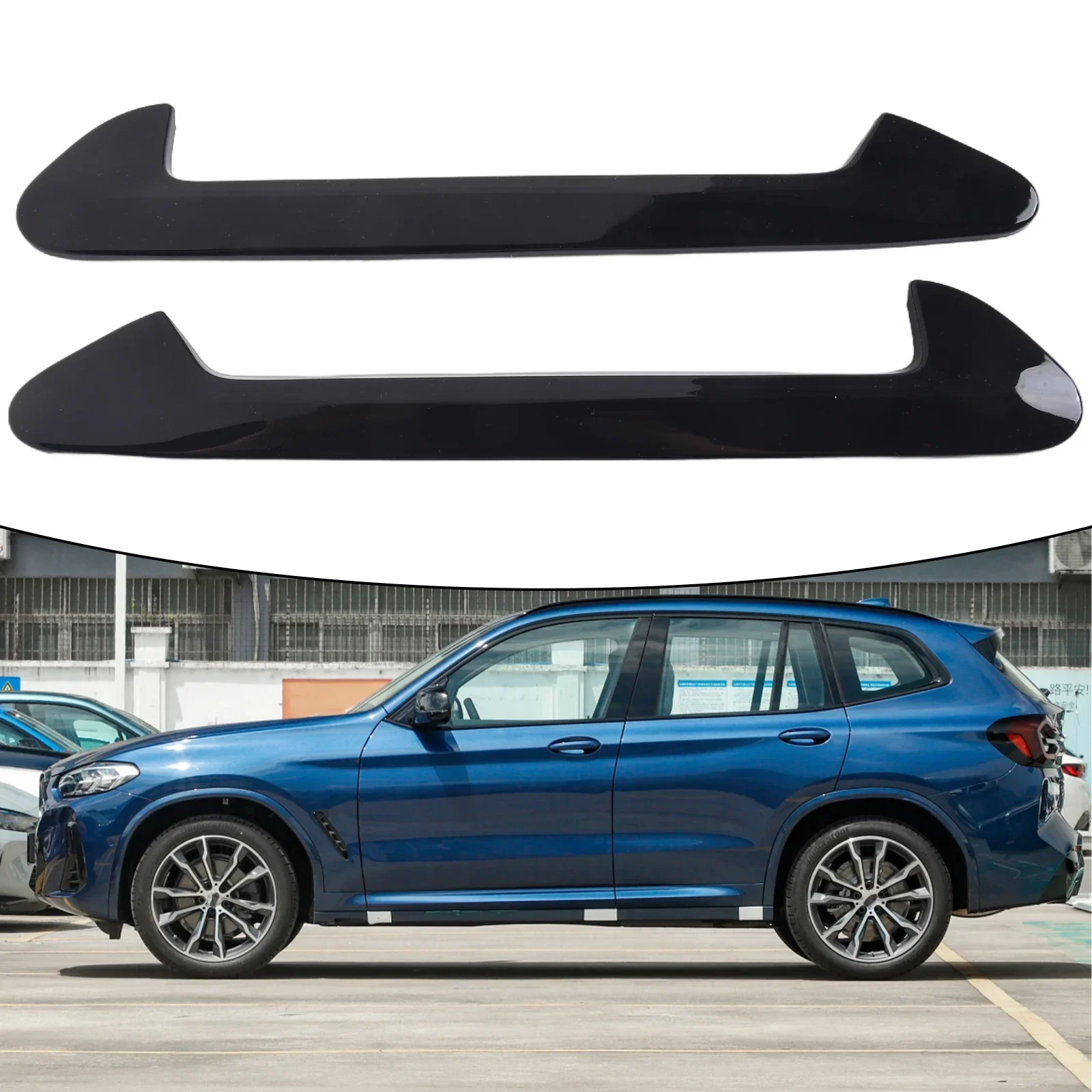 ABS Side Vent Trims for BMW X3 G01 2018 2023 and X4 G02 2019 2023 Non Competition M Models Glossy Black 2pcs Set