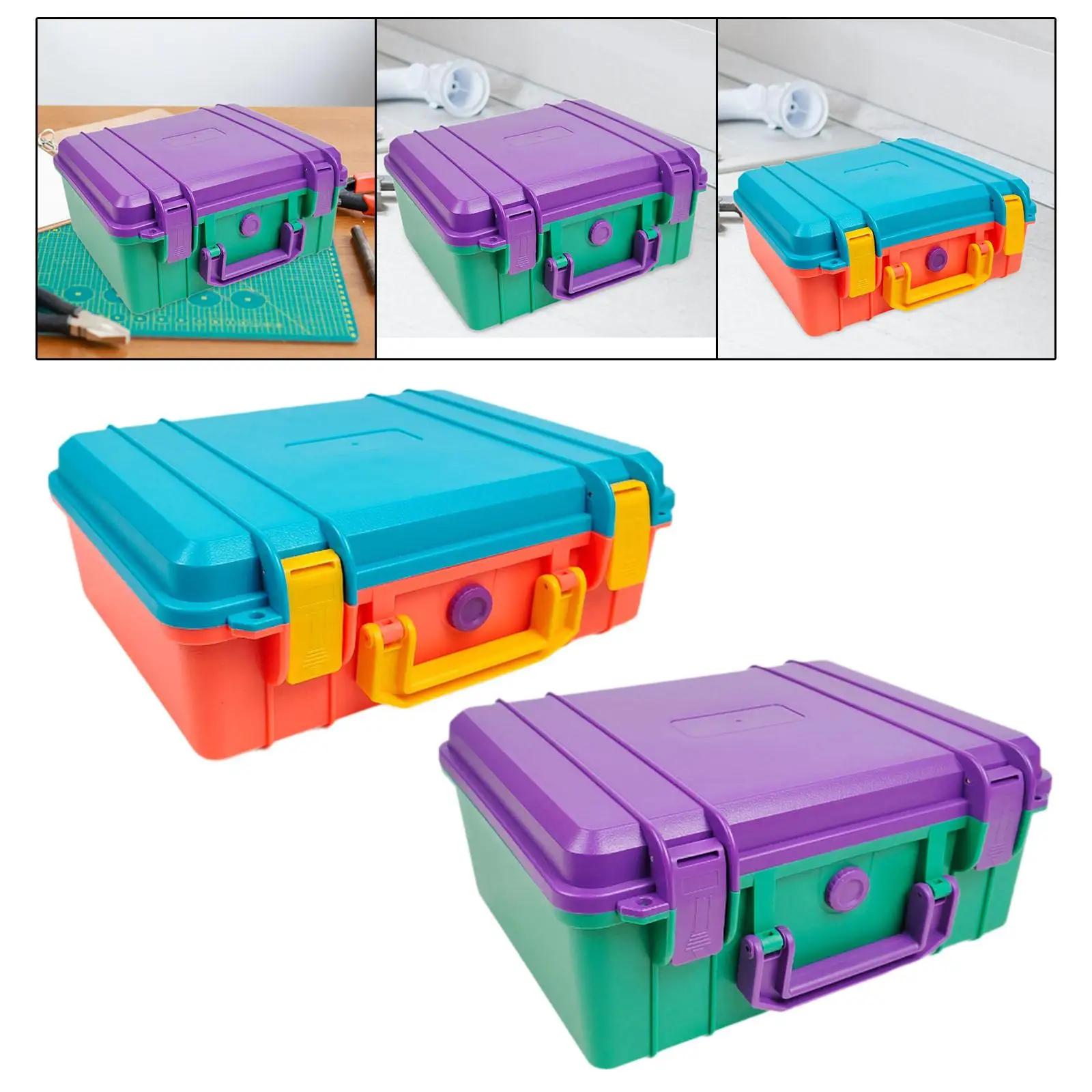 Waterproof Tool Box Hard Case Cameras Case Storage Box for Outdoor Repair Tool Protects Electronics