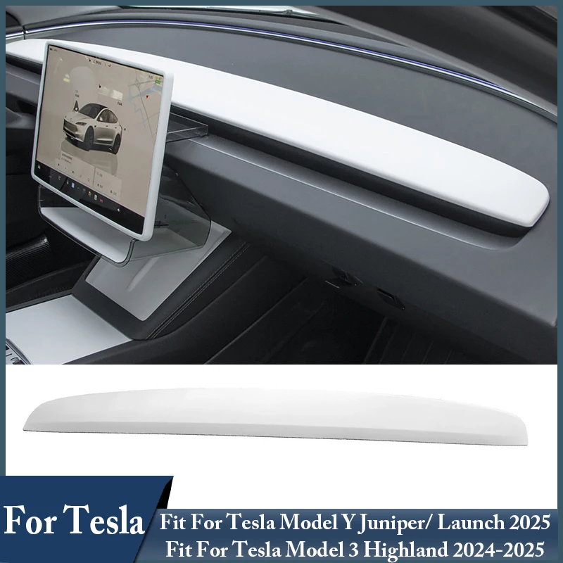 Car Front Central Control Dashboard Cover Trim Strip Fit For Tesla Model Y Juniper/ Launch 2025 / Model 3 Highland 2024-2025