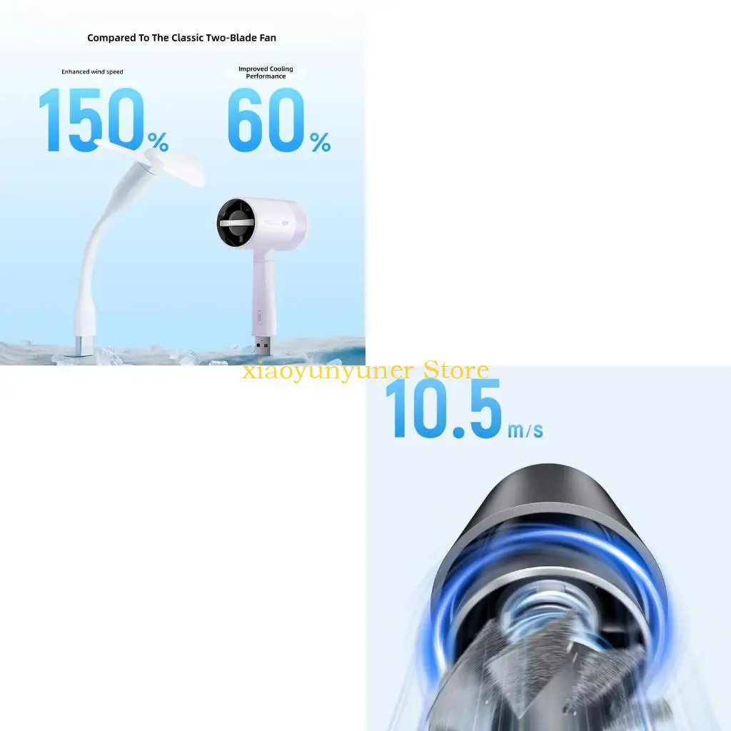 P9JB USB Mini Fan 38000RPM Strong Wind USB Handheld Fan For Laptop Desk Outdoor Sports Activity