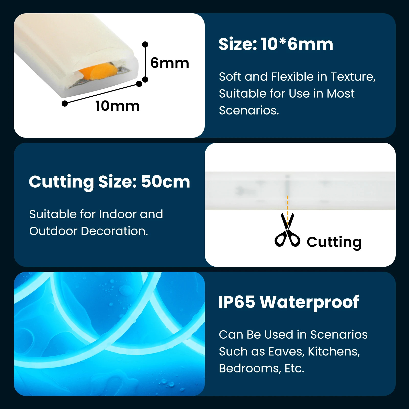 220V Dimmable COB LED Neon Strip With Dimmer Switch Timer Plug 288LEDs/M Flexible Neon Light Waterproof Home Garden Decor 1-35M