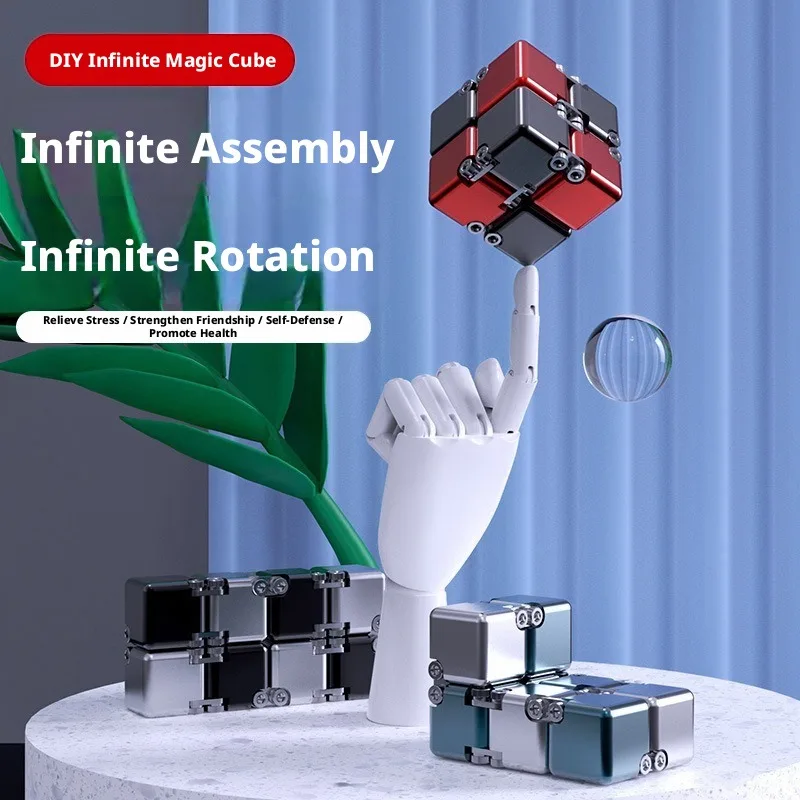 DIY Variety Infinite Cube Creative Deformable Fidget Cube Novelty Adult Finger Stress Relief Toy