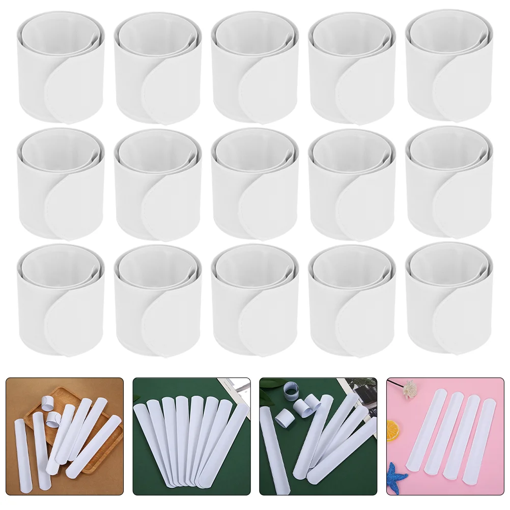 

30 Pcs White Slap Bracelets Kids Toy Portable Bands PVC Party Favors Graffiti Slap Band Gifts Safe Comfortable Wrist