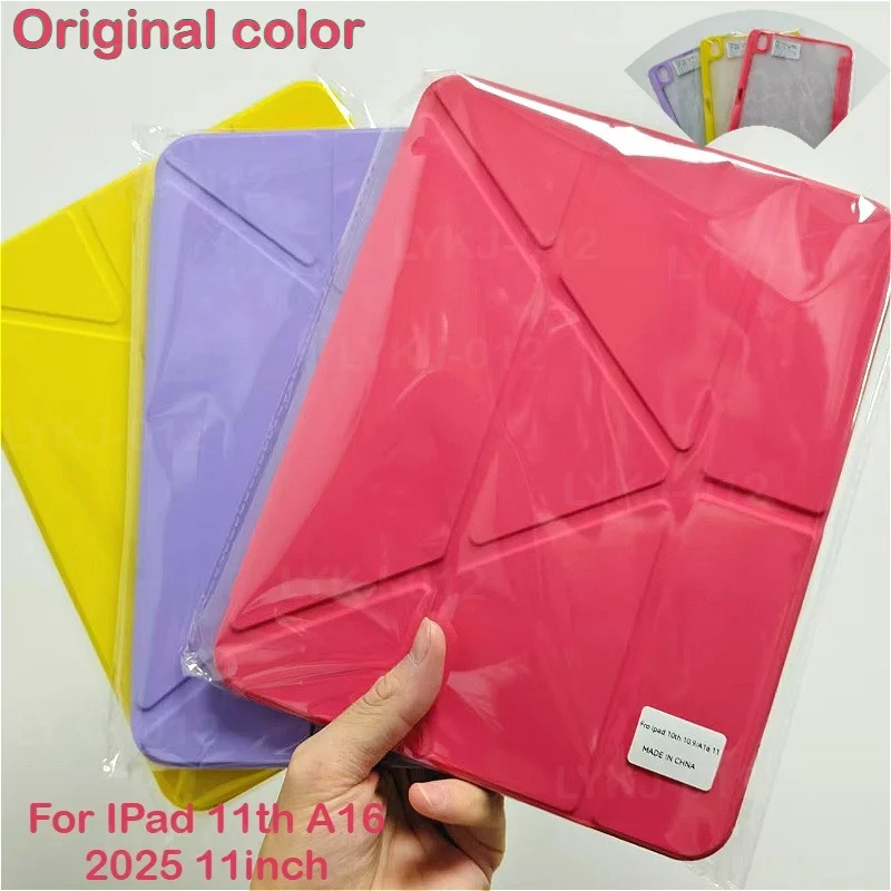 

2025 New PU Leather Y-Folding Stand Case for IPad A16 11inch 11th 10th Gen 10.9" Auto Sleep Smart Clear Cover with Pencil Holder