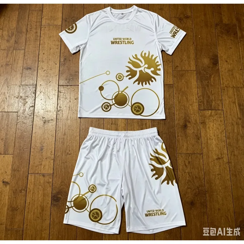Conjunto Deportivo de Lucha Libre para Hombre 2026, Camiseta de Manga Corta y Pantalones Cortos para Entrenamiento, Ligero y Transpirable