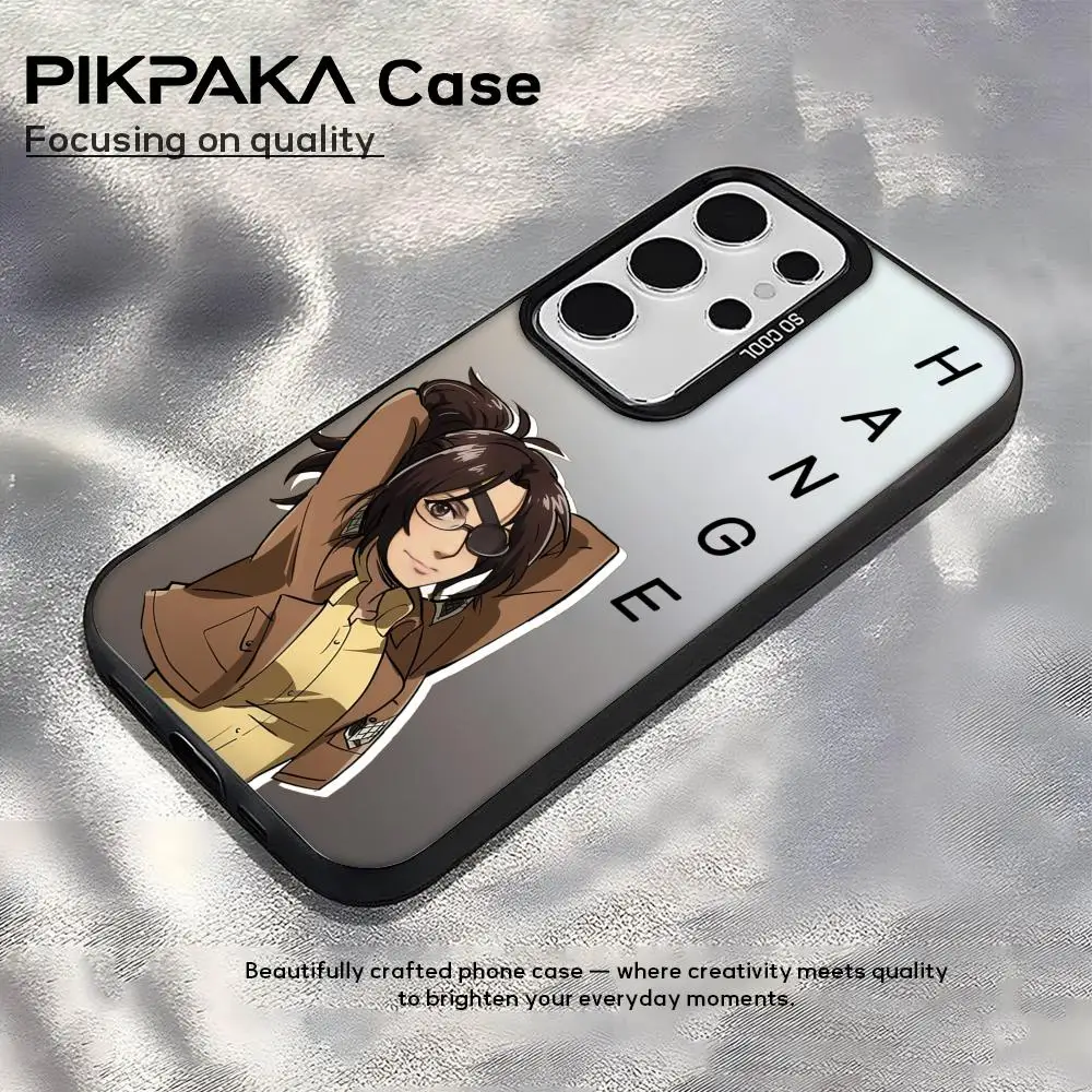 日本のアニメ「進撃の巨人」のスマホケース、Samsung Galaxy S25 Edge、S24、S23、S22、S21、S20 Ultra対応、シリコン製シルバーカバー