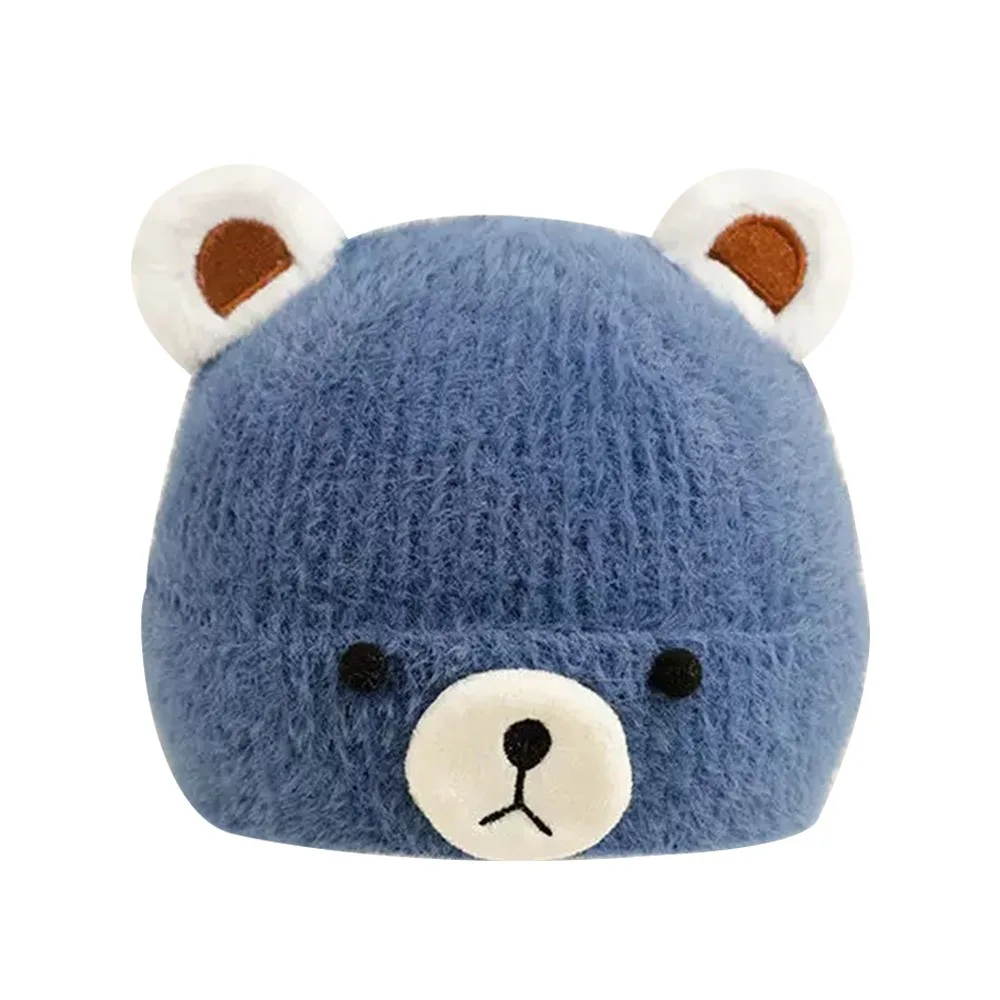 

Fashion Soft Winter Warm Hats Ear Protection Korean Baby Beret Hat Solid Color Windproof Knitted Hat Toddler