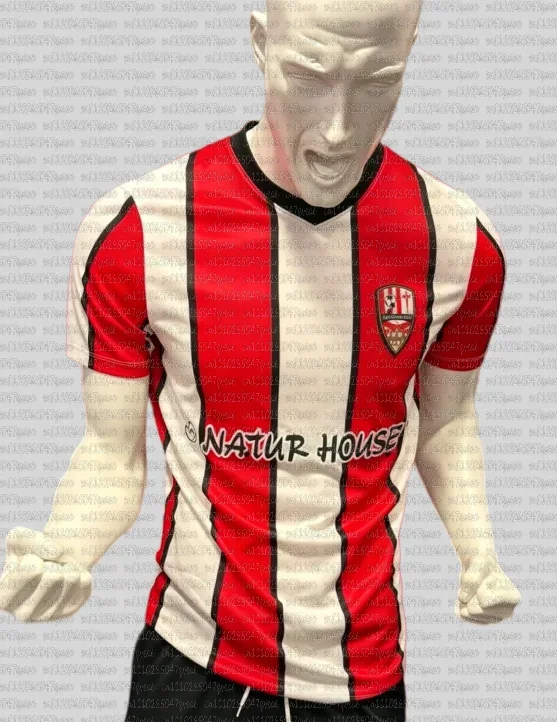 26-27 UD Logroñés T-Shirt mit 3D-Digitaldruck, bequemes und atmungsaktives Sport-Freizeit-Oberteil, FamilyMatchingTees Fußballtrikot – Detail 4
