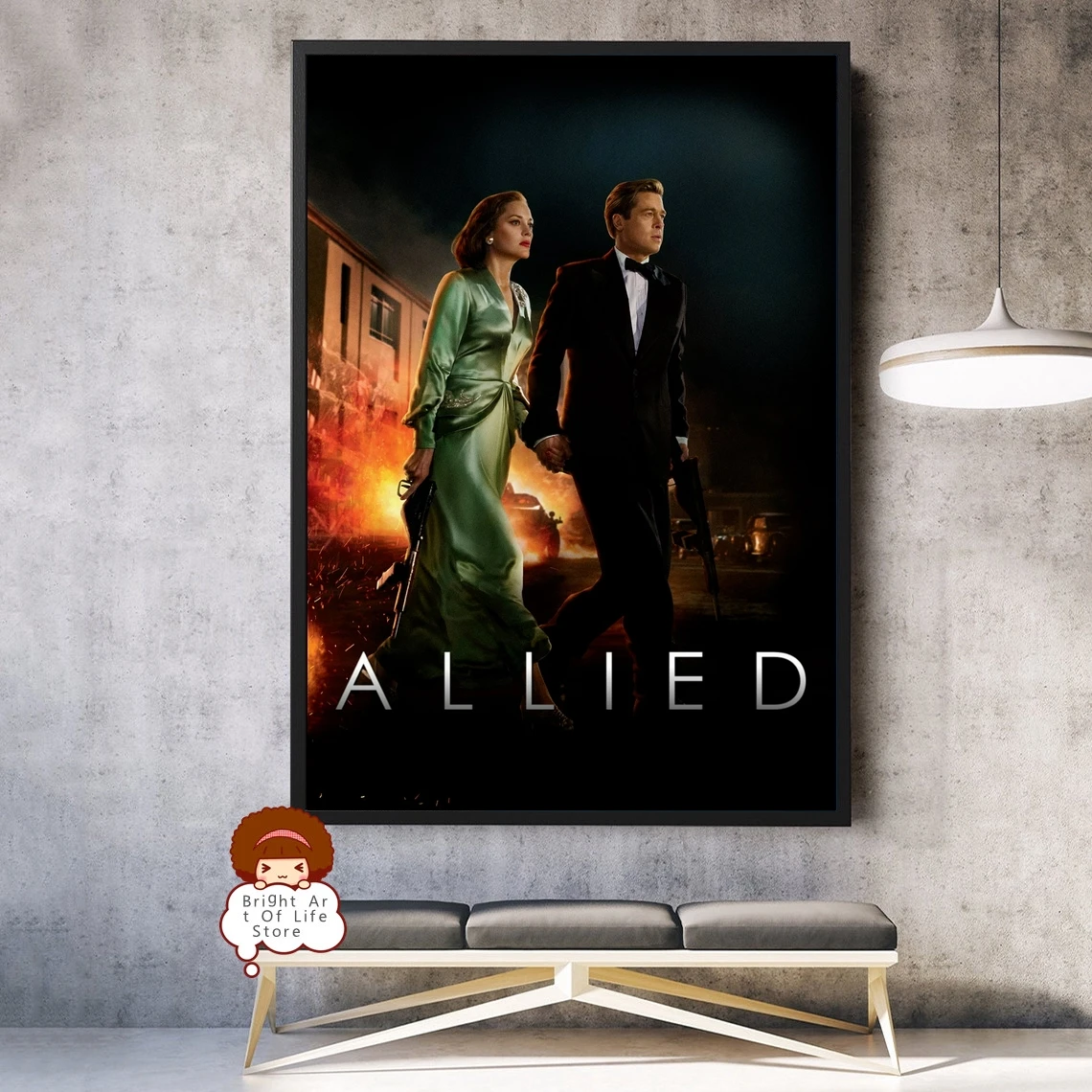 Allied (2016) Movie Poster Cover Photo Canvas Print Wall Art Home Decor (Unframed)