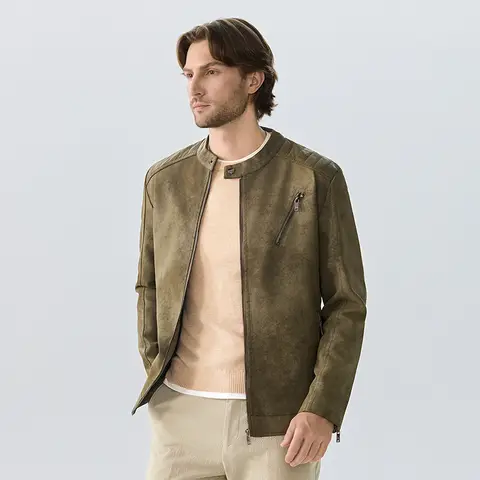 Vintage amerikansk skinnjacka Premium Tie Dye Wash Matt Finish Trendig bikerjacka 10 best sales Jacka Fotboll Amerikansk - №7