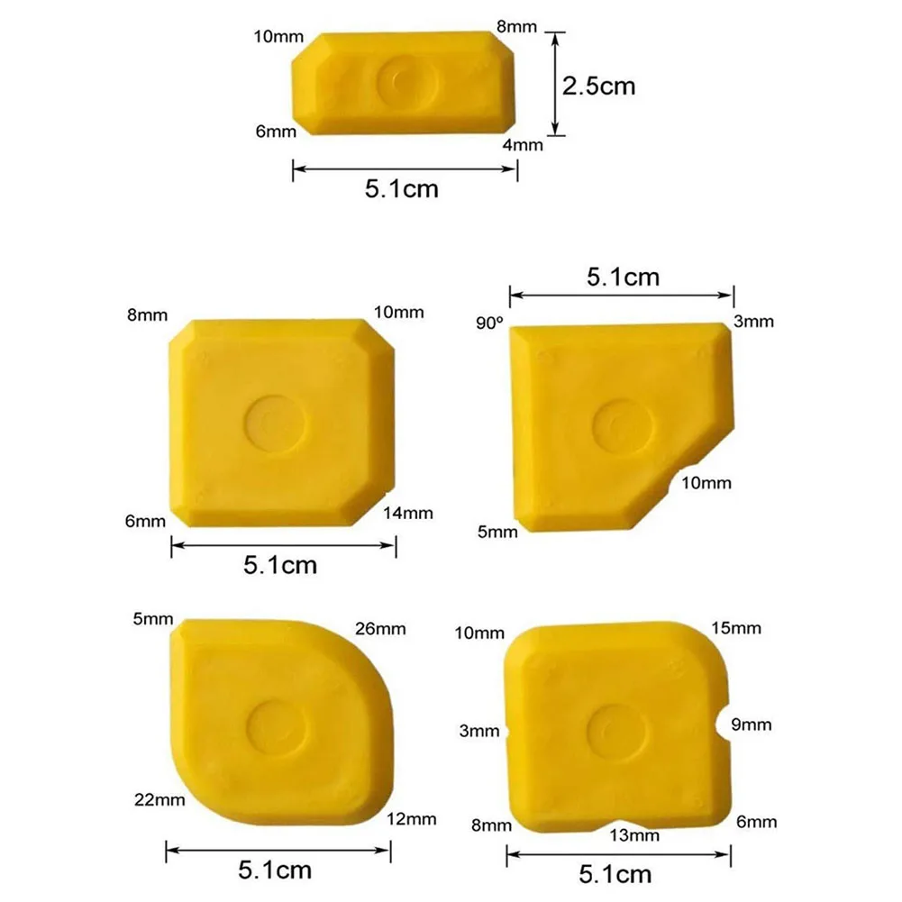 5pcs Silicone Applicator Scraper Sealant Smooth Remover Tool Silicone Sealant Tool Spreader Kit Caulk Tile Grout Applicator