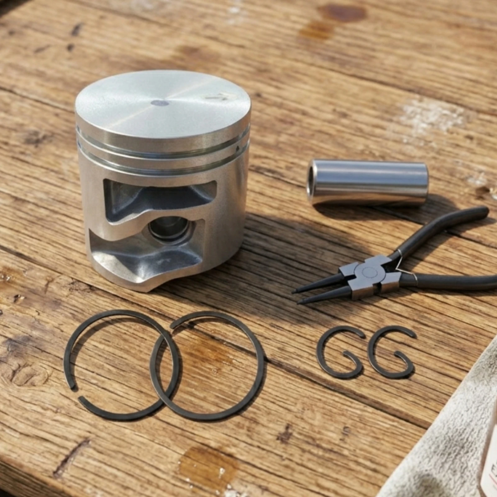 Piston Assembly Exact Fit Piston Kit Engine Part Metal Lightweight for Mechanics, Hedge Trimmer Repair