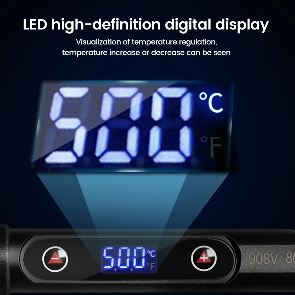 Soldador eléctrico con pantalla Digital LED de 80/60W, puntas de soldador de temperatura ajustable, 220V/110V, 180 ℃-500 ℃