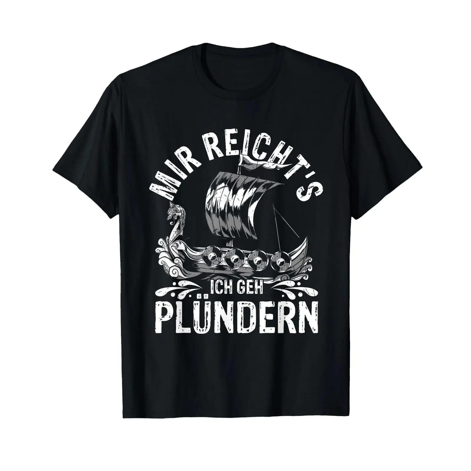 Nordische Wikinger Mir Reichts Ich Geh Plündern T Shirt vintage Washed Unisex fashion Top For Everyday Wear graphic Slightly
