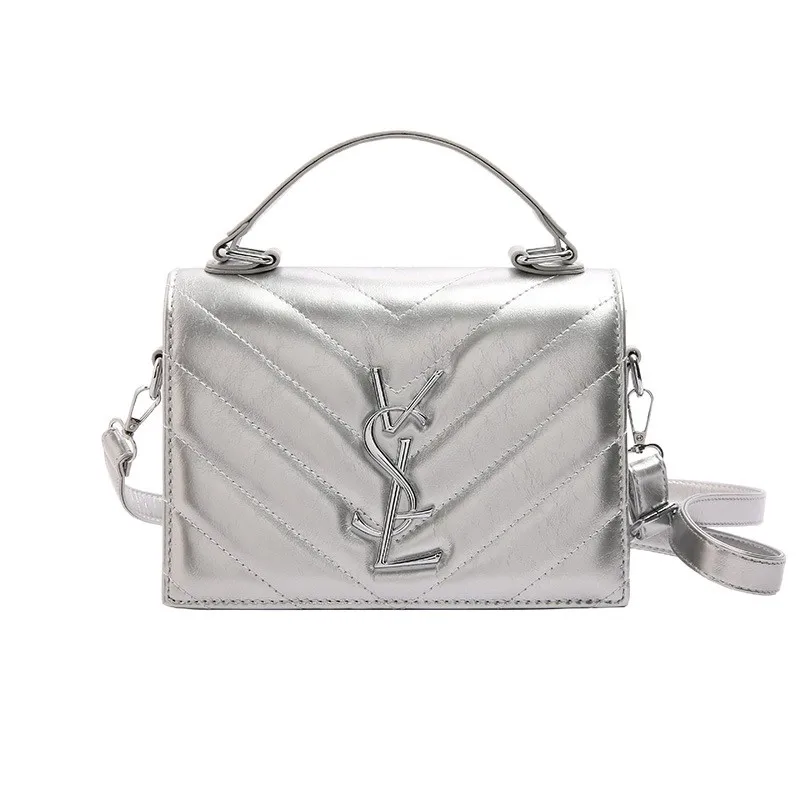 ‌2025 New Chain Crossbody Bag - Small Designer Purse for Women, Trendy Mini Shoulder Bag with Metallic Chain