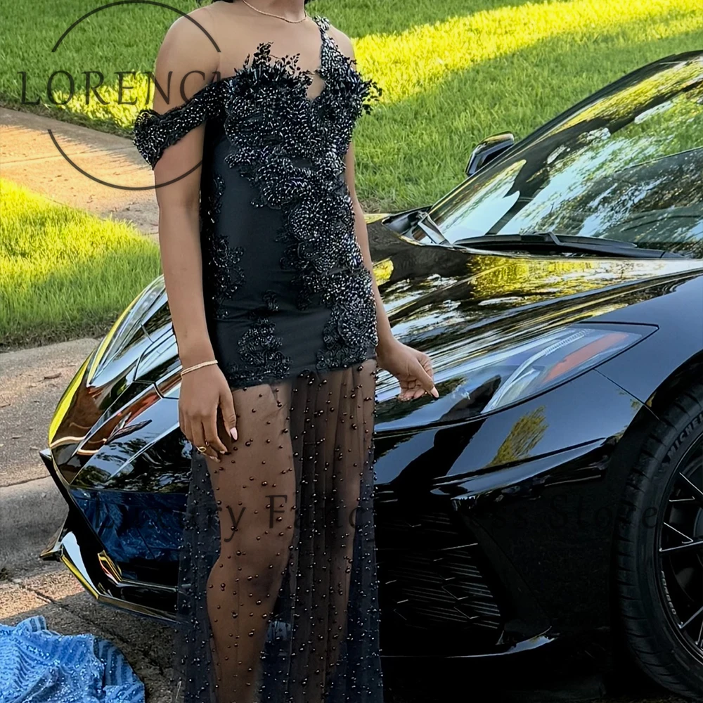 

Sexy Rhinestone Prom Dresses Tulle Illusion Mermaid Evening Party Gowns Bodycon Customized Off Shoulder vestidos de cerimônia
