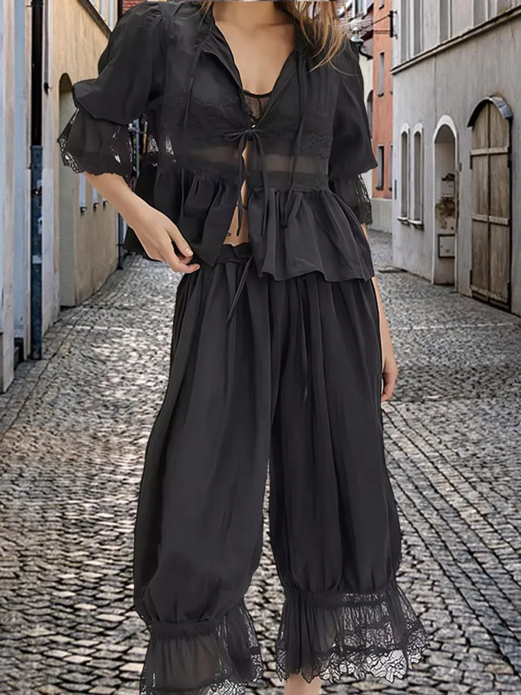 2 قطعة مجموعة النساء الخريف الشتاء 3/4 كم قميص بلوزة بلوزات وسراويل الدعاوى وتتسابق موضة مكتب سيدة مطابقة مجموعات الزي