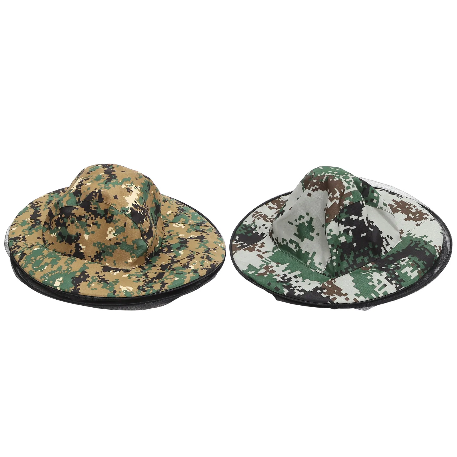 

2Pcs Fishing Sun Hat with Fine Mesh Net Insect Proof Headwear Free Size Breathable Face Cover for Outdoor Work Travel Camping
