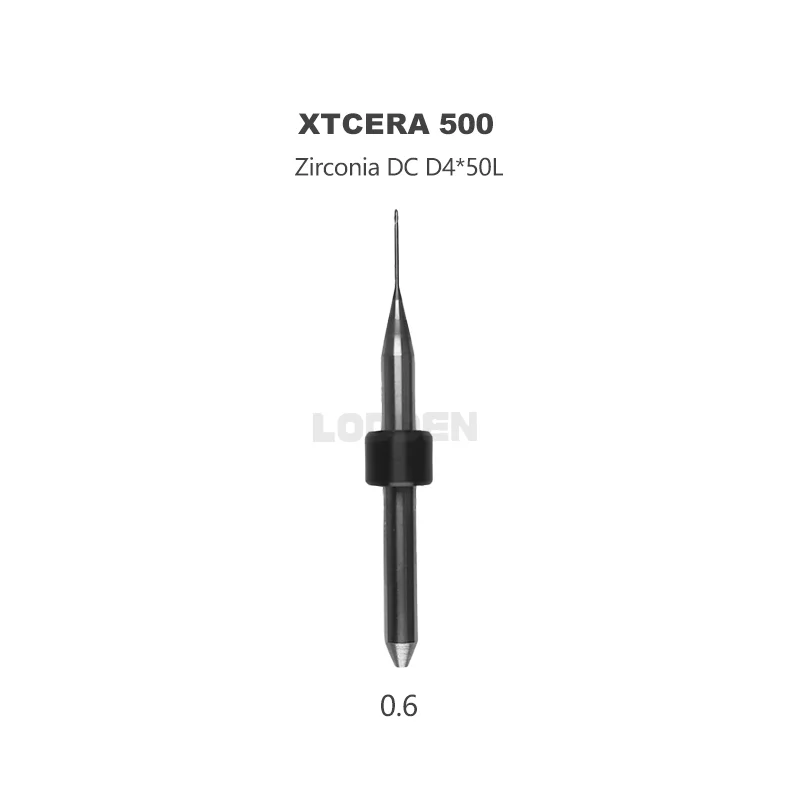 LODDEN Dental Lab Zirconia for Xtcera 500/500PLUS Machines PRECISION TOOL Milling Burs-Cutting Zirconia 50mm D4 DC CAD CAM