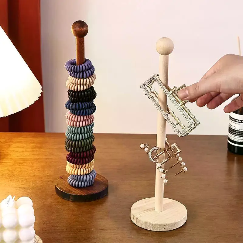 木製ヘアバンドホルダー子供ゴムバンドヘアロープブレスレット収納ラックディスプレイ棚時計ブレスレットシュシュ用