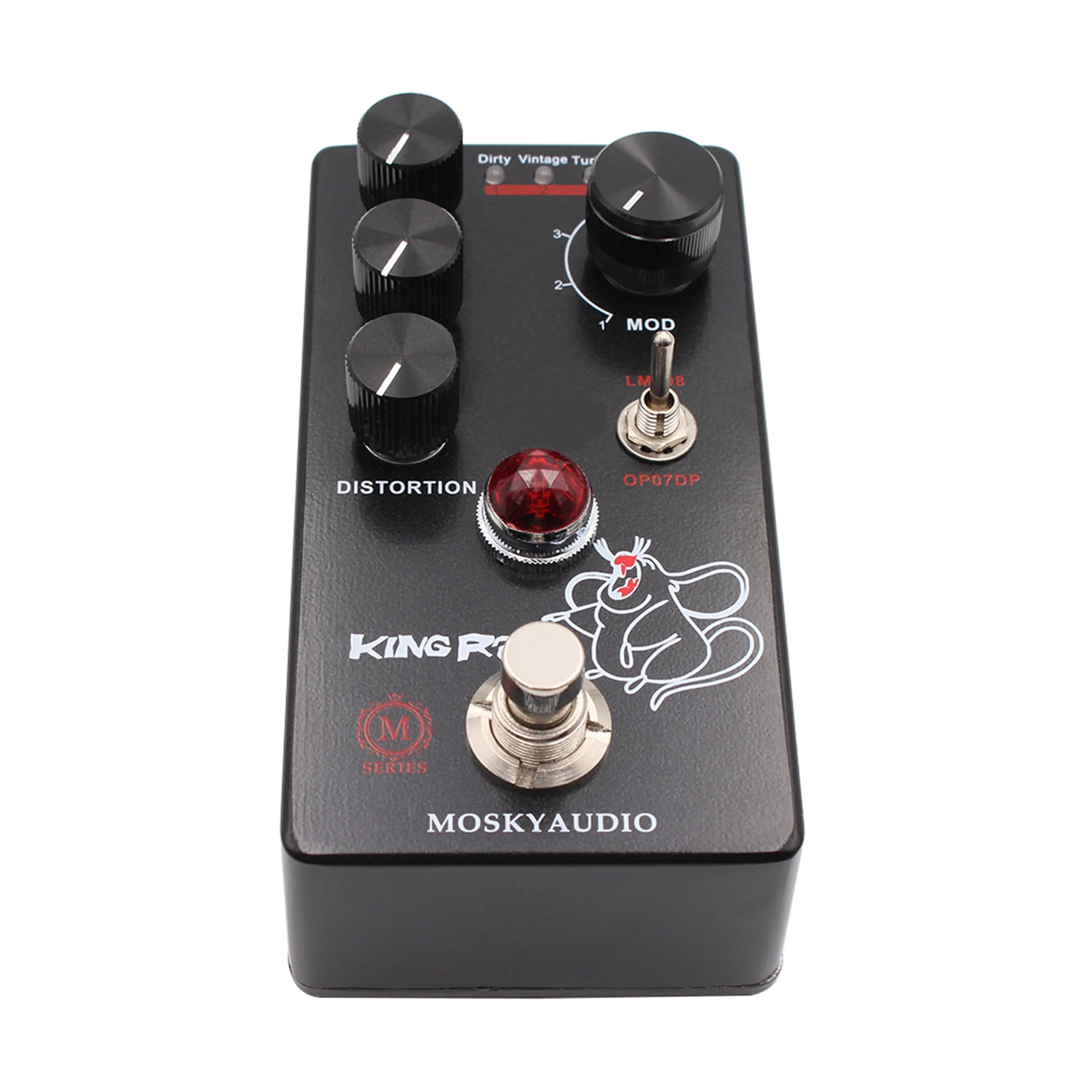 MOSKYAudio Fuzz Distortion Guitar Effect Pedal 4 Mode Switch & Volume/Filter/Distortion Controls Compact Portable