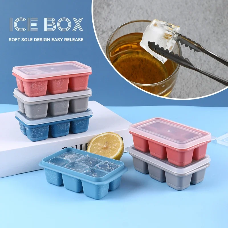 2024 New Ice Cube Box Frozen Mold Refrigerator Homemade Frozen Ice Box with Lid Silicone TikTok Hot Ice Cube