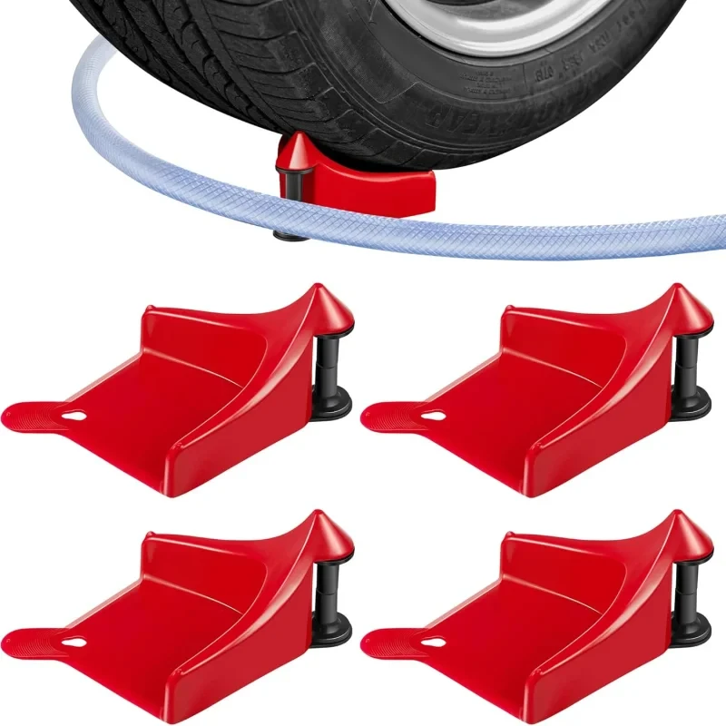 Guide de tuyau de roue de voiture, cale de pneu coulissante, outil universel de lavage de voiture, bloqueur de pneus, enrouleur de fil Anti-enrouleur multi-usage pour le lavage de voiture