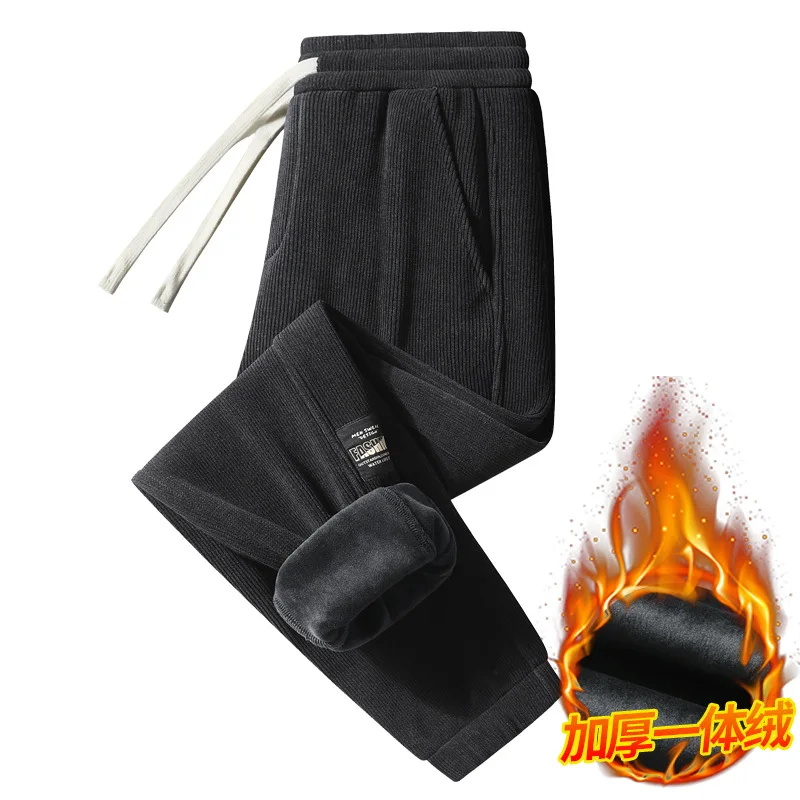 Winter Corduroy Mens Joggers Sweatpants High Quality Thick Warm Fleece Pants Male Casual Thermal Track Trousers Plus Size 9xl