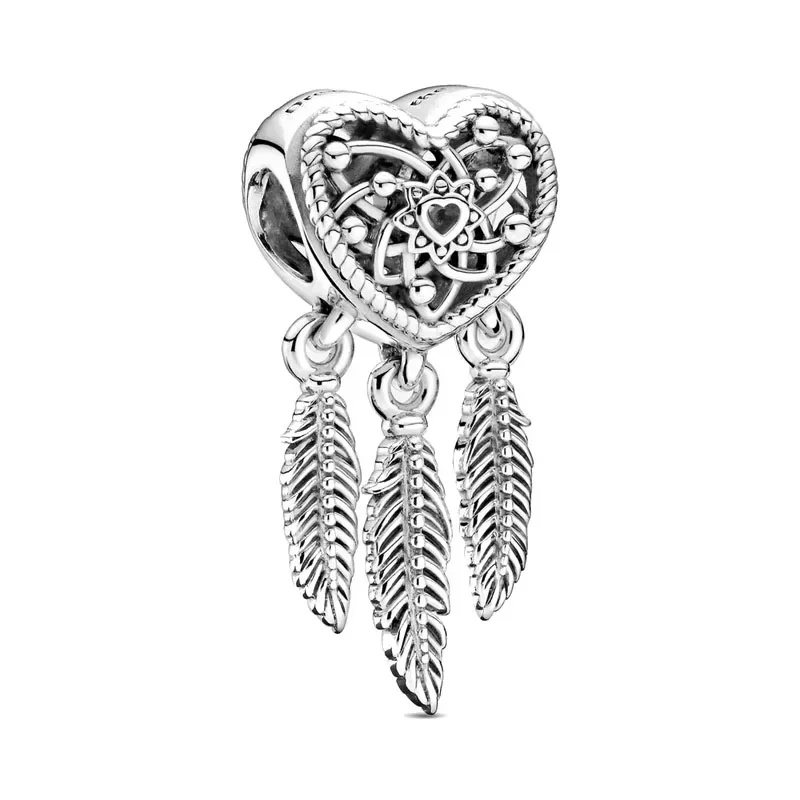 Original 925 Silver Plated Animal Butterfly Heart Beaded Pendant Charm for Pandora DIY Bracelet Ladies Jewelry Gift