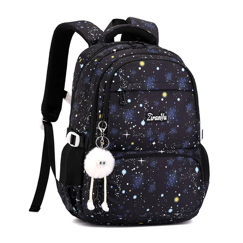 2026 New Lightweight Large Capacity Starry Pattern School Bag for Girls School student Travel Backpacks with multi-layer pockets