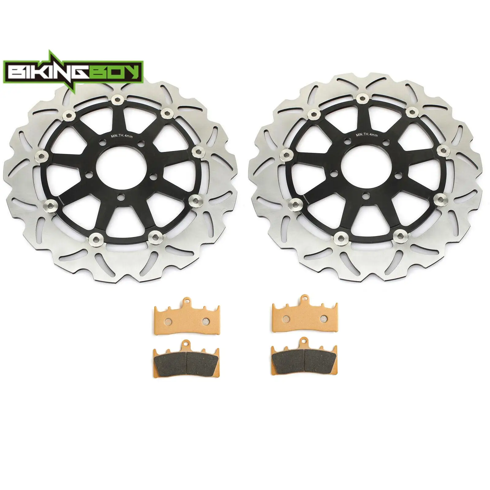 BIKINGBOY For Suzuki GSX1300R Hayabusa 99 00 01 02 03 04 05 06 07 08 09 10 11 12 13 14 15 16 17 Front Brake Discs Rotors + Pads