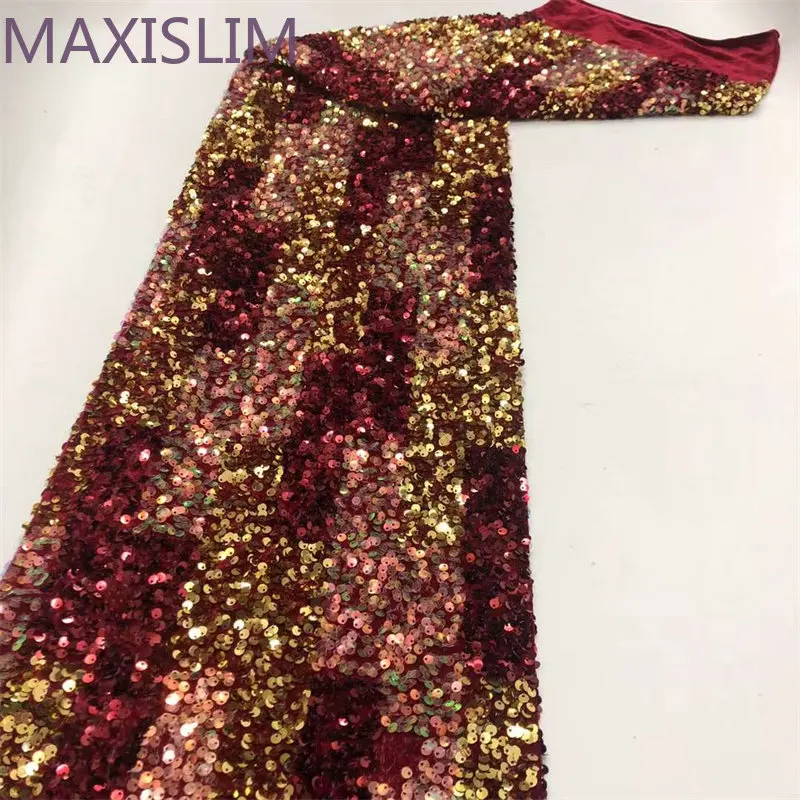 New Fashioned 5MM Flannel Sequin Fabrics By Yard For Party Dress Background Tablecloth Decoration Costume Design Wide:125CM