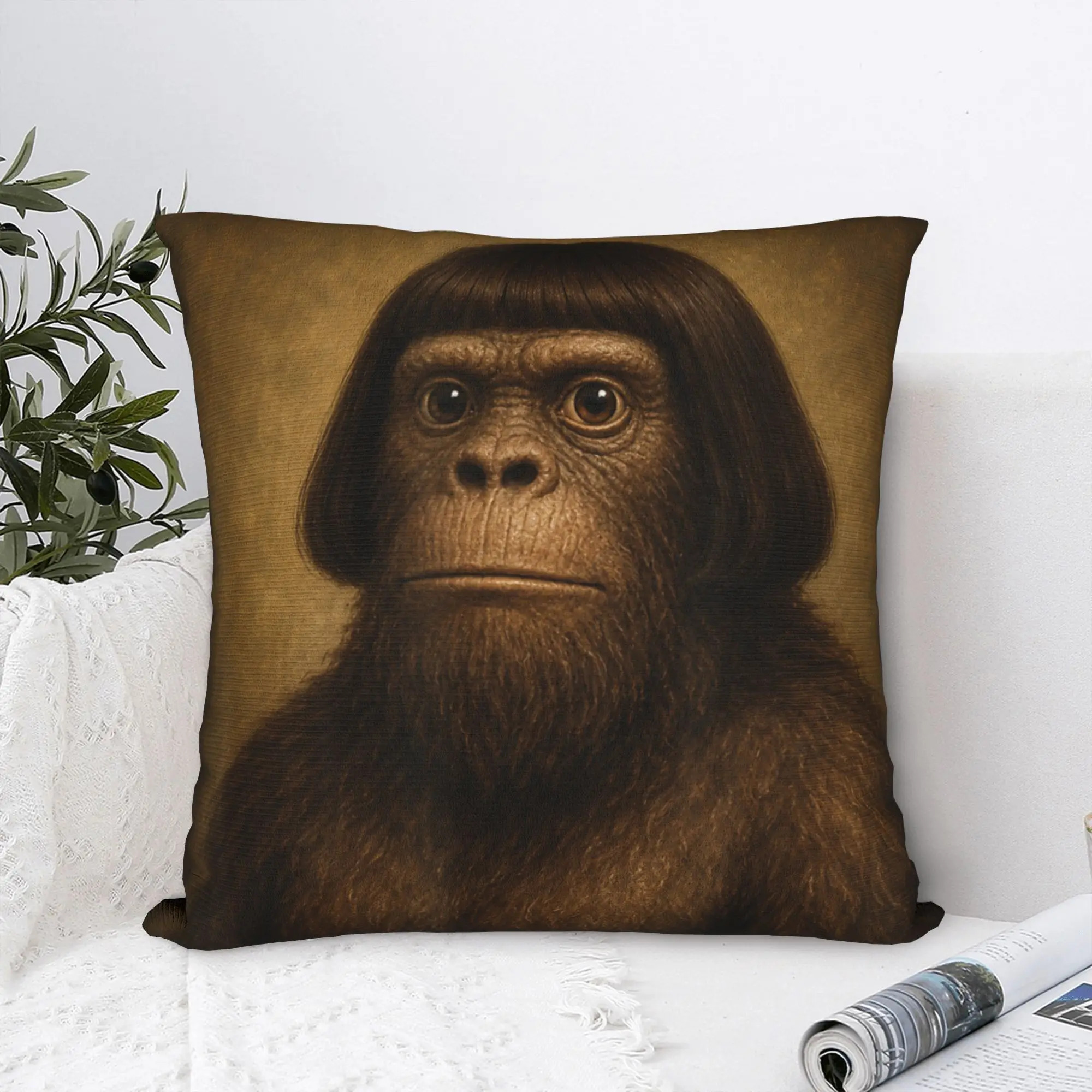 Bigfoot Italian Bob Haircut Meme Silly Pillowcase Soft Polyester Cushion Cover Funny Brainrot Throw Pillow Case Cover Seat