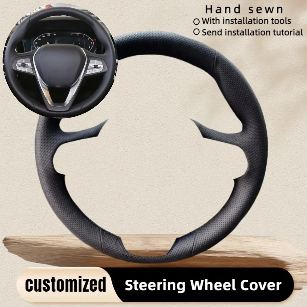 

Custom Car Steering Wheel Cover Hand Sewn Leather For BMW G20 G30 G31 530i 540i 530e G32 G11 G12 X3 X4 X5 X7 Car Accessories