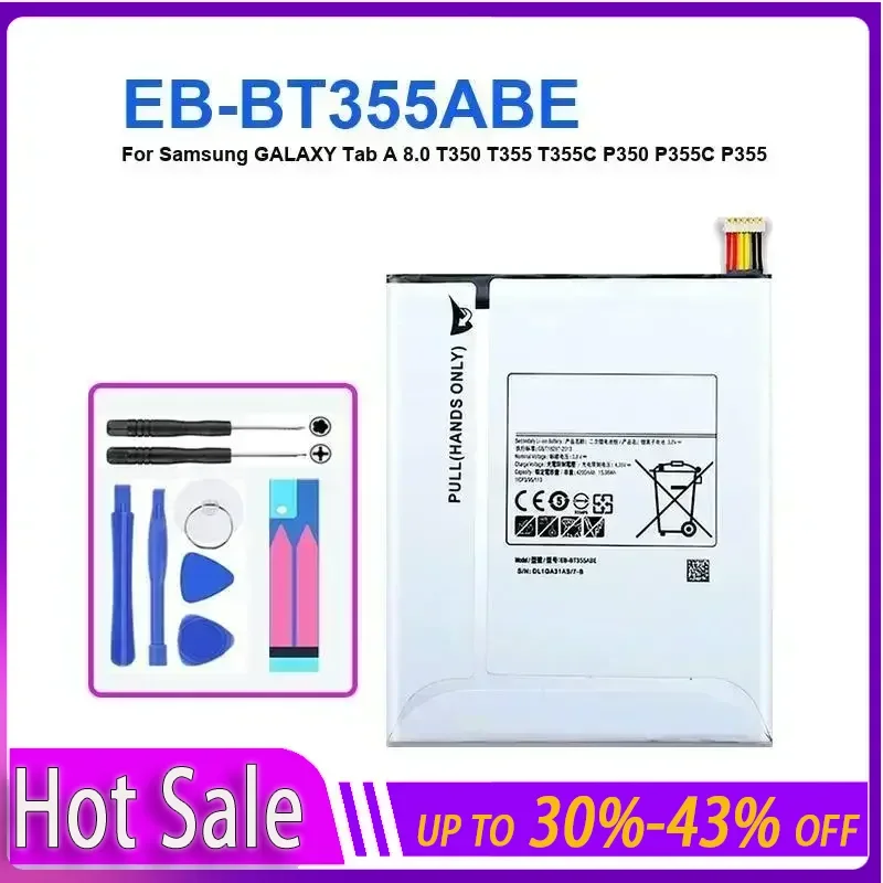 

Battery EB-BT355ABE for Samsung GALAXY Tab A 8.0" T355 T355C SM-T355 SM-T350 SM-P350 P355C SM-P355M Tablet Batteries Warranty